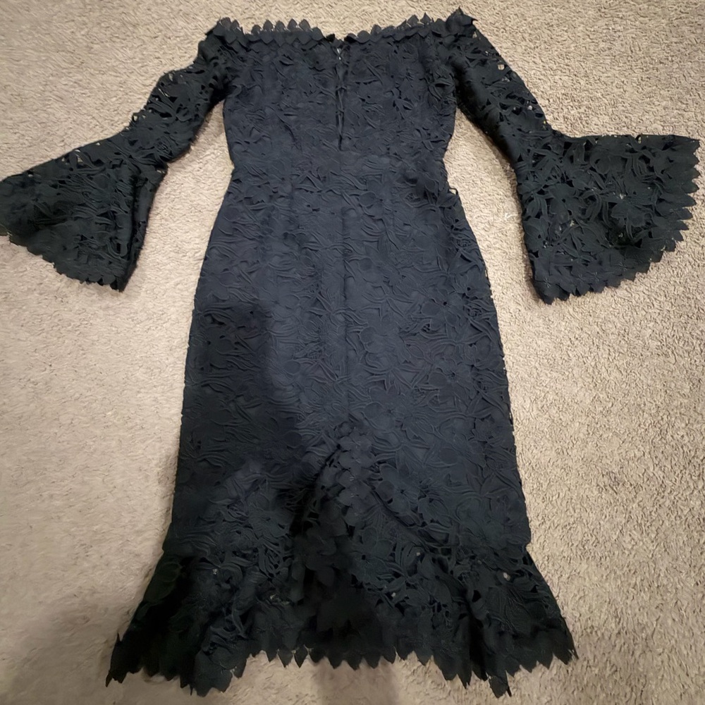 Boston Proper Black Lace Long Sleeve Dress